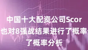 中国十大配资公司Score90也对8强战结果进行了概率分析